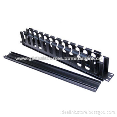 Cable Management with Black Bar Color, 1U Fit for 19-inch Cabinet